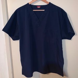 Lot of 2 dark blue scrub tops large